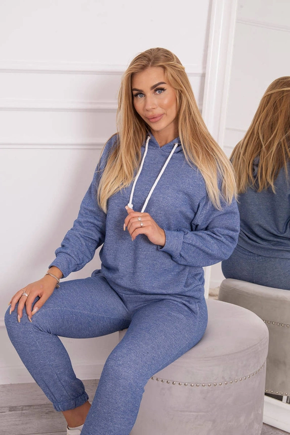 Športová súprava s kapucňou denim