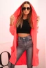 Cape with a hood oversize pink neon