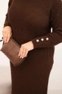 Dámská svetrková suknička Plus Size s mohair čokoládová