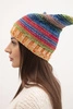 Hat with fleece Krystyna K207 neon green + yellow