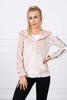 Velours-Kapuzenpullover beige