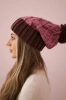 Cap with fleece Milano K203 dark pink+brown