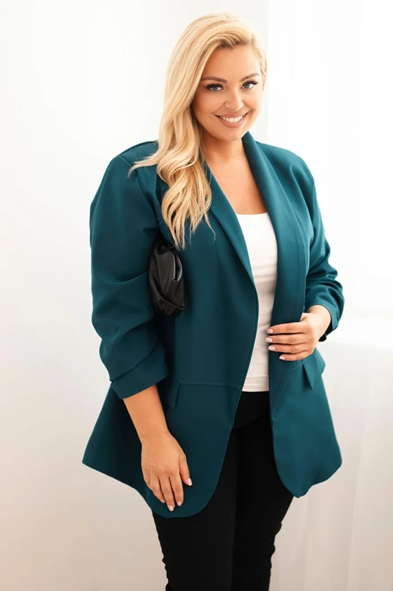 Dámska elegantná plus size sako morská