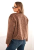 Faux fur women's jacket without fastening brown