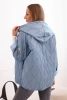 Damenjacke gesteppte mit Kapuze hell jeansblau