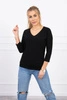 Bluse mit V-Ausschnitt schwarz