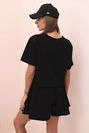 Damen-Set aus Baumwolle mit weiten Shorts schwarz
