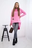 Sweatshirt with long back and hood pink