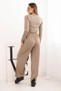 Women's viscose set with a blouse and wide trousers fango