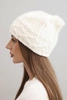 Women's winter hat made of thick cable-knit wool K481 ecru