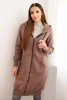 Long insulated sweatshirt with a hood mocca