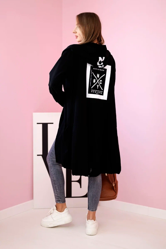 Oversize-Cape mit Kapuze schwarz