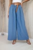 Wide-leg belted trousers Denim