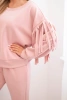 Ladies' butter set with tassels on the sleeves dark powder pink