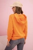 Women's cotton hoodie with pockets orange