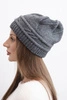 Women's winter hat made of wool with a woven pattern K428 graphite