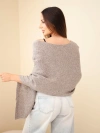Women's poncho sweater made of baby alpaca with buttons fango