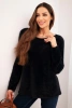 Women's sweater made of soft knit with a round neckline black