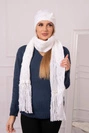 Dámska súprava so šálom Dorota K366 biely