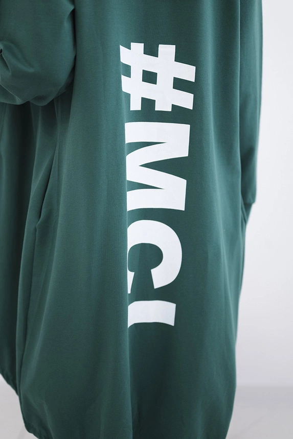 Cardigan with print oversize green