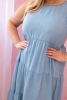 Damenkleid in Plus Size aus Lyocell, ausgestellt mit Rüschen Leichter Denim
