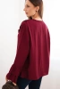 Women's viscose blouse with ruffles and long sleeves maroon