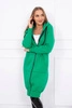 Long insulated sweatshirt with a hood green