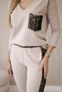 Set with panther motif beige