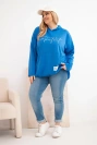 Damenpullover Plus Size mit Kapuze und Druck chabrowa