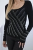 Strickbluse mit Zirkonia-Motiv schwarz