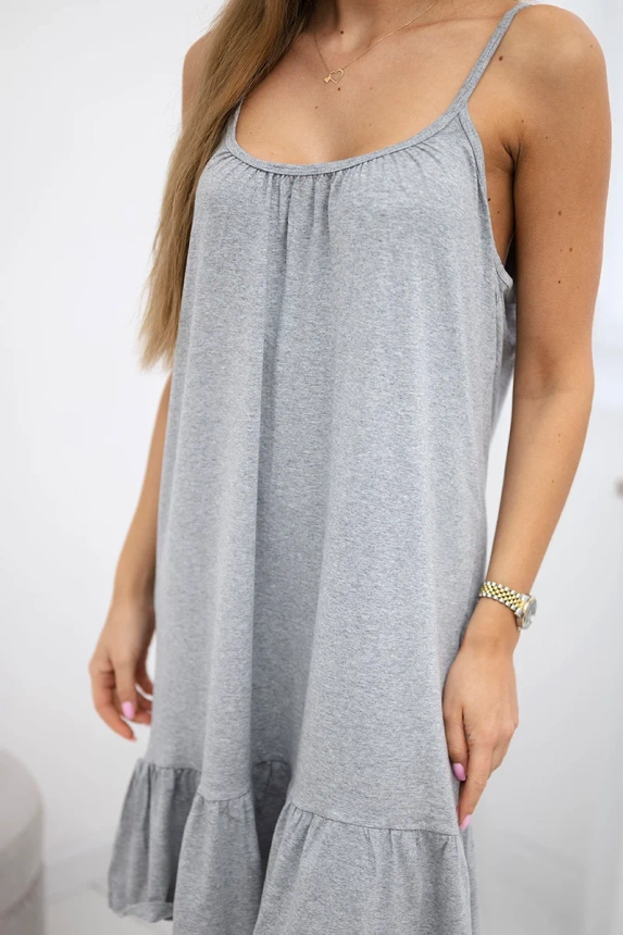 Dress with thin straps gray