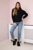 Damen-Sweatshirt mit Reißverschluss an der Kapuze schwarz