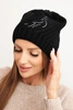 Women's winter hat with wool in a loose fit K442 black