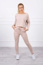 Set mit übergroßer Bluse beige