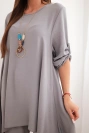 Set of blouse + pants with pendant grey