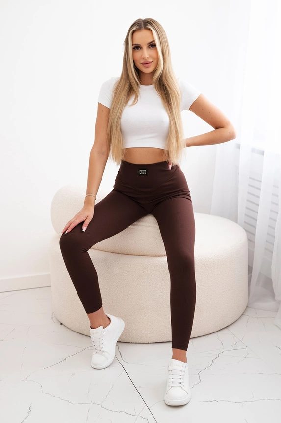 Gestreifte Leggings braun