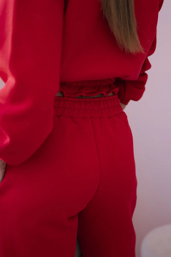 Isolierset mit kurzem Sweatshirt rot