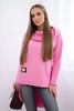 Langer Rücken Sweatshirt mit Kapuze rosa