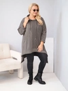 Mikina dámska bavlnená Plus Size s kapucňou a pletenou vsadkou fango