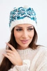 Women's wool winter hat with decorative crystals K399 black