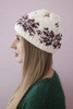 Women's cap Florencja K350 ecru+burgundy