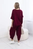 Cotton set blouse + trousers burgundy