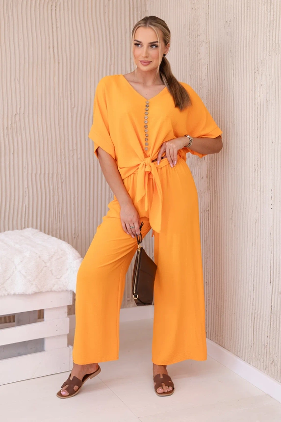 Set of blouses with pants bright orange