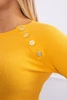 Blouse with decorative buttons mustard