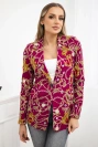 Printed cotton jacket with a button dark purple