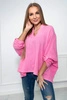 Muslin blouse with rolled-up sleeves dark pink