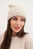 Women's winter hat with decorative knit and classic design K372 beige