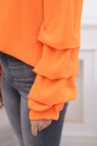 Španielska blúzka s ozdobnými rukávmi oranžový