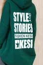 Warm-up Sweatshirt mit langem Rücken und Kapuze dunkelgrün