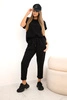 Cotton set blouse + trousers black